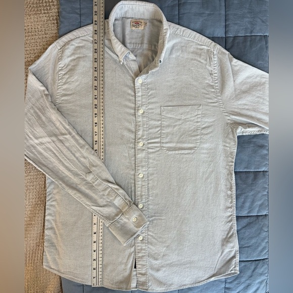 EUC Faherty Brand Button-Up Shirt Men’s Large | Heather Blue Coastal Oxford - Picture 5 of 12